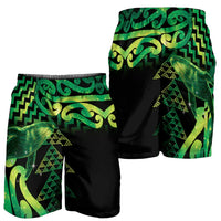 Humpback Whale Matariki New Zealand Shorts for Men NZ Maori Paikea Poutama Luxury Green