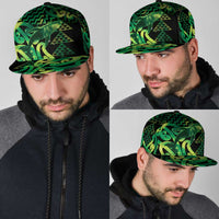 Humpback Whale Matariki New Zealand Snapback Cap NZ Maori Paikea Poutama Luxury Green LT14 - Polynesian Pride