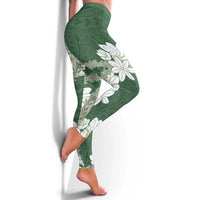 Ia Orana Tahiti Tiare Leggings Sage Green Lei - Polynesian Pride