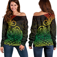 Polynesian Tribal Tattoo Off Shoulder Sweater LT9 - Polynesian Pride