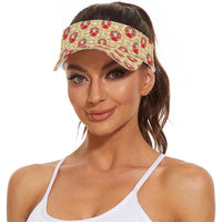 Japanese Daruma Doll Sun Visor Cap Palaka With Seamless Bamboo Pattern LT14 - Polynesian Pride