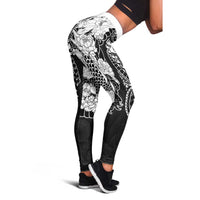 Japanese Irezumi and Hawaiian Polynesian Art Tattoo Leggings Black Color - Polynesian Pride