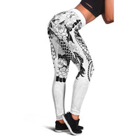 Japanese Irezumi and Hawaiian Polynesian Art Tattoo Leggings White Color - Polynesian Pride