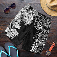 Japanese Irezumi and Hawaiian Polynesian Art Tattoo Shorts for Men Black Color LT03 Black - Polynesian Pride
