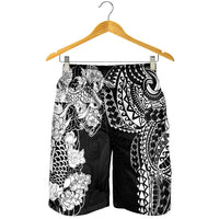 Japanese Irezumi and Hawaiian Polynesian Art Tattoo Shorts for Men Black Color LT03 - Polynesian Pride