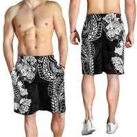 Japanese Irezumi and Hawaiian Polynesian Art Tattoo Shorts for Men Black Color LT03 - Polynesian Pride