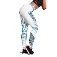 Kahui Whetu Paua Shell Kowhaiwhai Taniko Leggings Taniwha Maori Tribal Style LT9 - Polynesian Pride