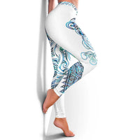 Kahui Whetu Paua Shell Kowhaiwhai Taniko Leggings Taniwha Maori Tribal Style LT9 - Polynesian Pride