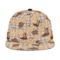 Khaki Palaka Hawaii Cowboy Snapback Cap Puakenikeni Lei Paniolo Papale Seamless Vibes - Polynesian Pride