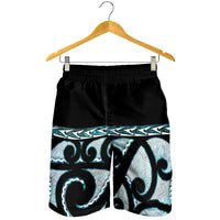 Kia Ora New Zealand Shorts for Men Aotearoa Proud Maori Paua Shell Silver Fern - Polynesian Pride