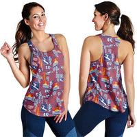 Kiribati Tekeraoi n te Kiritimati Women Racerback Tank Pacific Patchwork Xmas Vibes - Polynesian Pride