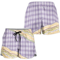Lavender Palaka Hawaii Leis Elegant Vibes Shorts for Women