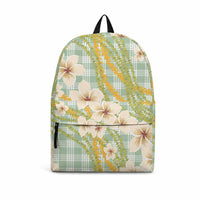 Liko Kukui Hawai'i Palaka Plumeria Backpack Puakenikeni and Maile Lei LT9 Sage Green - Polynesian Pride