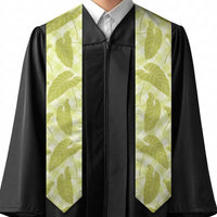 Lime Green Hawaii Kalo Palaka Motifs Graduation Stole Hawaiian Taro Leaves Elegant Vibes