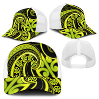 Lime Green New Zealand Mangopare Baseball Net Cap Aotearoa Maori Koru Style - Polynesian Pride