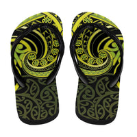 Lime Green New Zealand Mangopare Flip Flops Aotearoa Maori Koru Style - Polynesian Pride