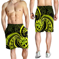 Lime Green New Zealand Mangopare Shorts for Men Aotearoa Maori Koru Style LT14 - Polynesian Pride