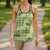 Lime Palaka Hawaii Cowboy Hollow Tank Top Puakenikeni Lei Paniolo Papale Seamless Vibes - Polynesian Pride