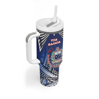 Samoa Rugby Tumbler With Handle Toa Samoa Myriad Patterns