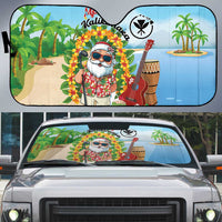 Hawaii Golf Christmas Auto Sun Shade Mele Kalikimaka Funny Golfer Santa LT01 Blue - Polynesian Pride