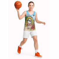 Personalized Hawaii Golf Christmas Basketball Jersey Mele Kalikimaka Funny Golfer Santa - Polynesian Pride