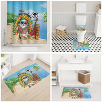 Hawaii Golf Christmas Bathroom Set Mele Kalikimaka Funny Golfer Santa LT01 - Polynesian Pride