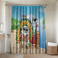 Hawaii Golf Christmas Bathroom Set Mele Kalikimaka Funny Golfer Santa LT01 Shower Curtain Only Blue - Polynesian Pride
