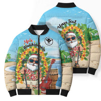 Personalized Hawaii Golf Christmas Bomber Puffer Jacket Mele Kalikimaka Funny Golfer Santa LT01 - Polynesian Pride