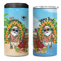 Personalized Hawaii Golf Christmas 4 in 1 Can Cooler Tumbler Mele Kalikimaka Funny Golfer Santa LT01 One Size: 16 oz Blue - Polynesian Pride