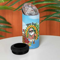 Personalized Hawaii Golf Christmas 4 in 1 Can Cooler Tumbler Mele Kalikimaka Funny Golfer Santa LT01 - Polynesian Pride