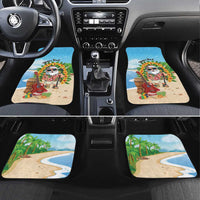 Personalized Hawaii Golf Christmas Car Mats Mele Kalikimaka Funny Golfer Santa LT01 Set 4pcs Blue - Polynesian Pride