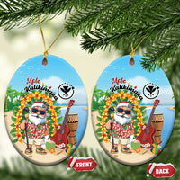 Hawaii Golf Christmas Ceramic Ornament Mele Kalikimaka Funny Golfer Santa - Polynesian Pride