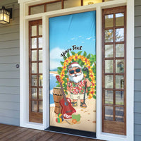 Personalized Hawaii Golf Christmas Door Cover Mele Kalikimaka Funny Golfer Santa LT01 - Polynesian Pride