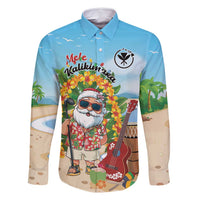 Personalized Hawaii Golf Christmas Family Matching Long Sleeve Bodycon Dress and Hawaiian Shirt Mele Kalikimaka Funny Golfer Santa - Polynesian Pride