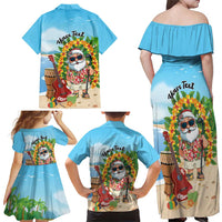 Personalized Hawaii Golf Christmas Family Matching Off Shoulder Maxi Dress and Hawaiian Shirt Mele Kalikimaka Funny Golfer Santa - Polynesian Pride