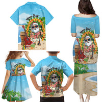 Personalized Hawaii Golf Christmas Family Matching Puletasi and Hawaiian Shirt Mele Kalikimaka Funny Golfer Santa - Polynesian Pride