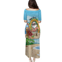 Personalized Hawaii Golf Christmas Family Matching Puletasi and Hawaiian Shirt Mele Kalikimaka Funny Golfer Santa - Polynesian Pride