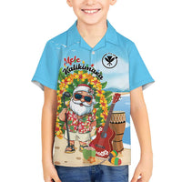 Personalized Hawaii Golf Christmas Family Matching Short Sleeve Bodycon Dress and Hawaiian Shirt Mele Kalikimaka Funny Golfer Santa - Polynesian Pride