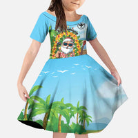 Personalized Hawaii Golf Christmas Family Matching Summer Maxi Dress and Hawaiian Shirt Mele Kalikimaka Funny Golfer Santa - Polynesian Pride