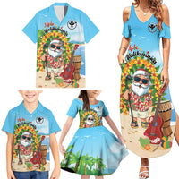 Personalized Hawaii Golf Christmas Family Matching Summer Maxi Dress and Hawaiian Shirt Mele Kalikimaka Funny Golfer Santa - Polynesian Pride