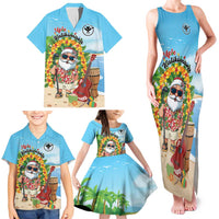 Personalized Hawaii Golf Christmas Family Matching Tank Maxi Dress and Hawaiian Shirt Mele Kalikimaka Funny Golfer Santa - Polynesian Pride