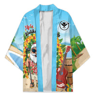 Personalized Hawaii Golf Christmas Kimono Mele Kalikimaka Funny Golfer Santa LT01 Unisex Blue - Polynesian Pride