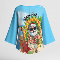 Personalized Hawaii Golf Christmas Kimono Sleeve Blouse Mele Kalikimaka Funny Golfer Santa LT01 - Polynesian Pride