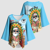 Personalized Hawaii Golf Christmas Kimono Sleeve Blouse Mele Kalikimaka Funny Golfer Santa LT01 - Polynesian Pride