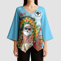Personalized Hawaii Golf Christmas Kimono Sleeve Blouse Mele Kalikimaka Funny Golfer Santa LT01 - Polynesian Pride
