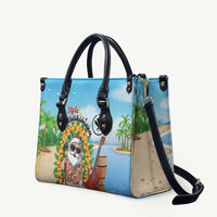 Hawaii Golf Christmas Leather Bag Mele Kalikimaka Funny Golfer Santa LT01 Blue - Polynesian Pride