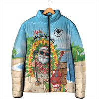 Personalized Hawaii Golf Christmas Padded Jacket Mele Kalikimaka Funny Golfer Santa LT01 - Polynesian Pride