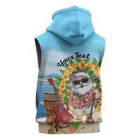 Personalized Hawaii Golf Christmas Sleeveless Hoodie Mele Kalikimaka Funny Golfer Santa LT01 - Polynesian Pride
