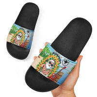 Hawaii Golf Christmas Slide Sandals Mele Kalikimaka Funny Golfer Santa LT01 - Polynesian Pride