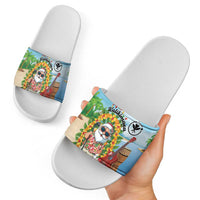 Hawaii Golf Christmas Slide Sandals Mele Kalikimaka Funny Golfer Santa LT01 - Polynesian Pride